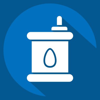 Icon Oil. related to Car Service symbol. Long Shadow Style. repairin. engine. simple illustration