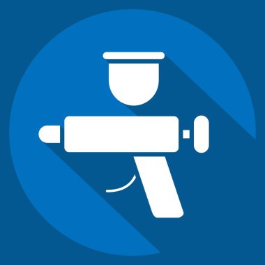 Icon Exterior. related to Car Service symbol. Long Shadow Style. repairin. engine. simple illustration