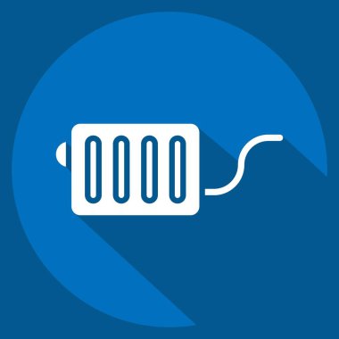 Icon Ehaust System. related to Car Service symbol. Long Shadow Style. repairin. engine. simple illustration