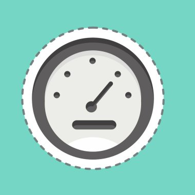 Sticker line cut Metter. related to Car Service symbol. repairin. engine. simple illustration