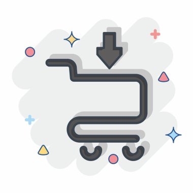 Icon Add to Cart. related to Contactless symbol. Comic Style. simple design editable. simple illustration