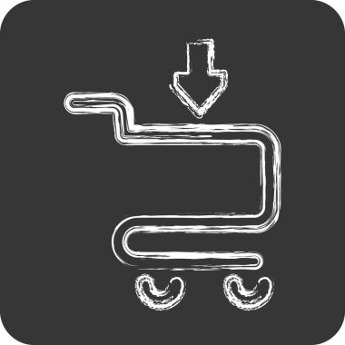 Icon Add to Cart. related to Contactless symbol. Chalk Style. simple design editable. simple illustration