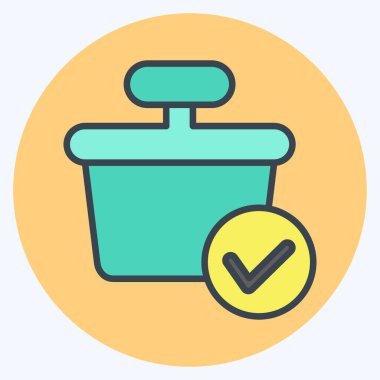 Icon Verification. related to Contactless symbol. Color Mate Style. simple design editable. simple illustration