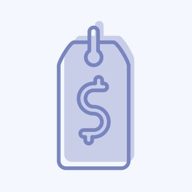 Icon Price Tag. related to Contactless symbol. Two Tone Style. simple design editable. simple illustration