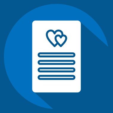 Icon Wishlist. related to Contactless symbol. Long Shadow Style. simple design editable. simple illustration