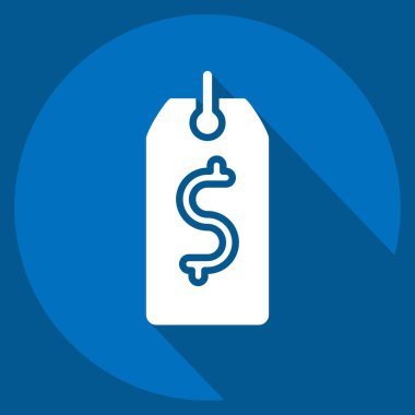 Icon Price Tag. related to Contactless symbol. Long Shadow Style. simple design editable. simple illustration
