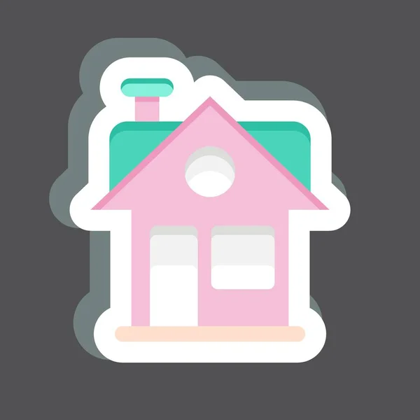 Icon House Lié Symbole Famille Conception Simple Modifiable Illustration Simple — Image vectorielle