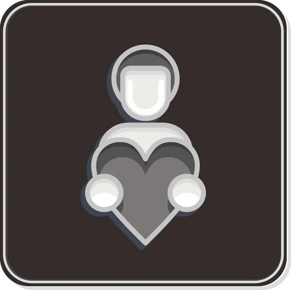 Ікона Рука Любові Родинний Символ Простий Дизайн Редагований Проста Ілюстрація — стоковий вектор