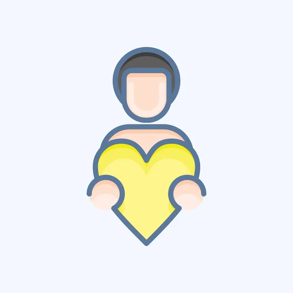 Ikone Love Hand Verwandt Mit Dem Symbol Familie Einfaches Design — Stockvektor