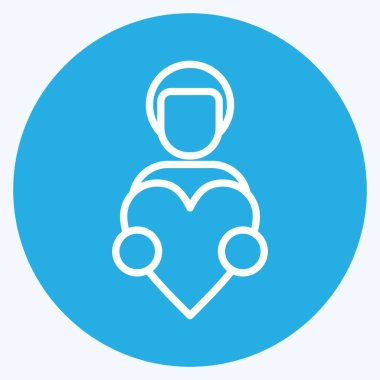 Icon Love Hand. Aile sembolü ile ilgili. Kabartma tarzı. Basit dizayn edilebilir. Basit resimleme