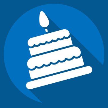 Kek ikonu. Aile sembolü ile ilgili. Çizgi stili. Basit dizayn edilebilir. Basit resimleme