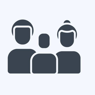 İkon Ailesi. Aile sembolü ile ilgili. Kabartma tarzı. Basit dizayn edilebilir. Basit resimleme