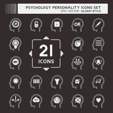 Simge Tanımı Psikoloji Kişiliği. Psikoloji Kişiliği sembolüyle ilgili. Basit dizayn edilebilir. Basit resimleme