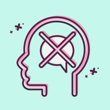 Simge Hoşgörüsüzlüğü. Psikoloji Kişiliği sembolüyle ilgili. Basit dizayn edilebilir. Basit resimleme