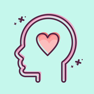 Simge İyiliği. Psikoloji Kişiliği sembolüyle ilgili. Basit dizayn edilebilir. Basit resimleme