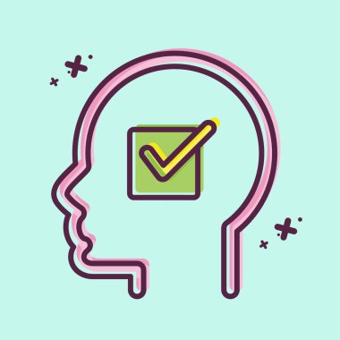 Simge inançları. Psikoloji Kişiliği sembolüyle ilgili. Basit dizayn edilebilir. Basit resimleme