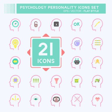 Simge Tanımı Psikoloji Kişiliği. Psikoloji Kişiliği sembolüyle ilgili. Basit dizayn edilebilir. Basit resimleme