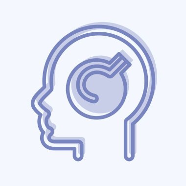 Simge Zihinsel Sorunu. Psikoloji Kişiliği sembolüyle ilgili. Basit dizayn edilebilir. Basit resimleme