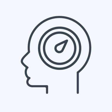 İkon İradesi. Psikoloji Kişiliği sembolüyle ilgili. Basit dizayn edilebilir. Basit resimleme