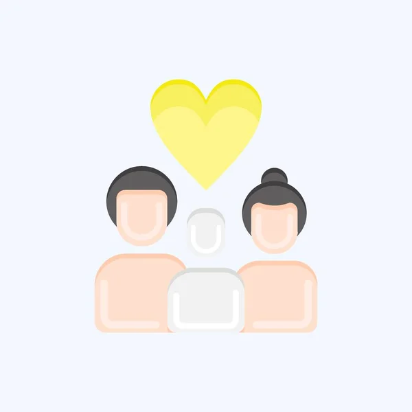Εικονίδιο Της Αγάπης Που Σχετίζονται Οικογενειακό Σύμβολο Στυλ Glyph Απλό — Διανυσματικό Αρχείο