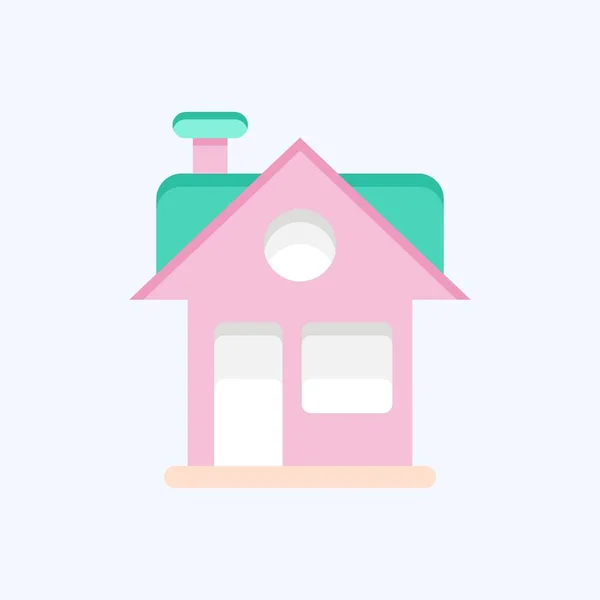 Icon House Lié Symbole Famille Style Glyphe Conception Simple Modifiable — Image vectorielle