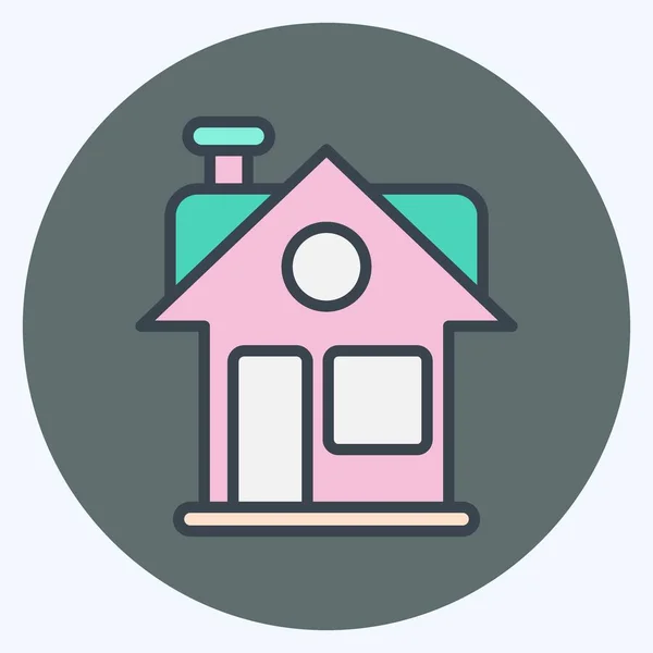 Icon House 与家庭象征有关 格瑞普风格 简单的设计可以编辑 简单的例子 — 图库矢量图片