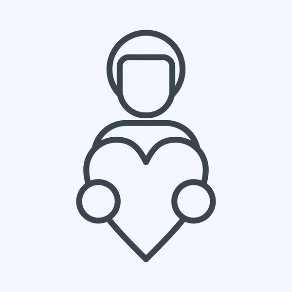 Ikone Love Hand Verwandt Mit Dem Symbol Familie Glyphen Stil — Stockvektor