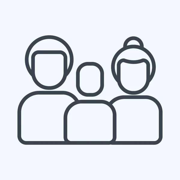 Familia Icono Relacionado Con Símbolo Familia Estilo Glifo Diseño Simple — Vector de stock