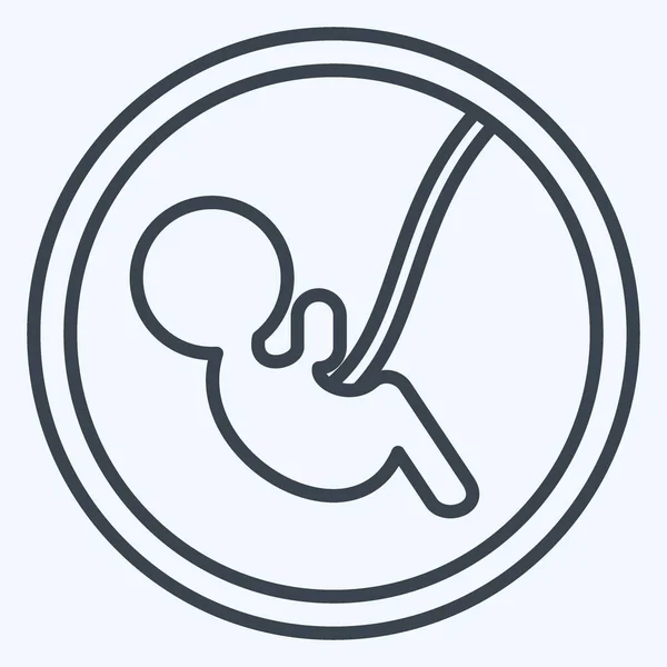 Icona Baby Collegati Simbolo Famiglia Stile Linea Design Semplice Modificabile — Vettoriale Stock