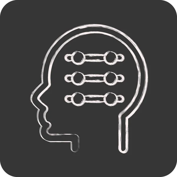 Icône Machine Learning Lié Symbole Psychologie Personnalité Conception Simple Modifiable — Image vectorielle