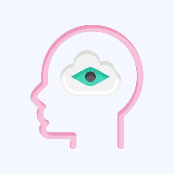Symbolträume Zusammenhang Mit Psychologie Persönlichkeitssymbol Einfaches Design Editierbar Einfache Illustration — Stockvektor