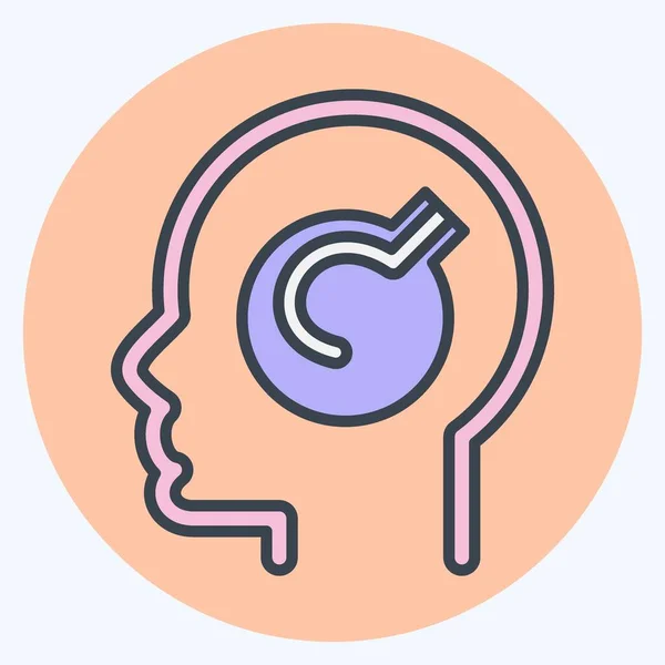 Icon Problema Mental Relacionado Com Psicologia Símbolo Personalidade Design Simples — Vetor de Stock