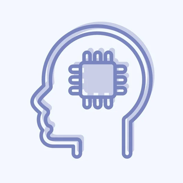 Ikona Sztucznej Inteligencji Związane Symbolem Osobowości Psychologicznej Prosty Projekt Można — Wektor stockowy