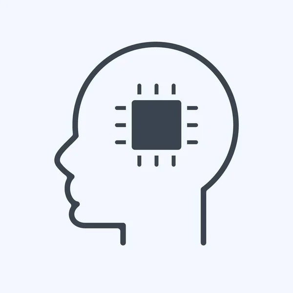 Ikona Umělá Inteligence Související Symbolem Psychologie Osobnosti Jednoduchý Design Upravitelný — Stockový vektor