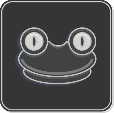 Simge Kurbağa. Hayvan kafası sembolüyle ilgili. Basit dizayn edilebilir. Basit resimleme