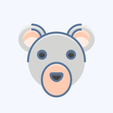 İkon Kar Ayısı. Hayvan kafası sembolüyle ilgili. Basit dizayn edilebilir. Basit resimleme