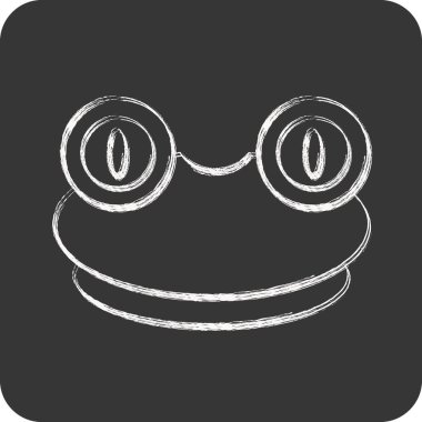 Simge Kurbağa. Hayvan kafası sembolüyle ilgili. Basit dizayn edilebilir. Basit resimleme