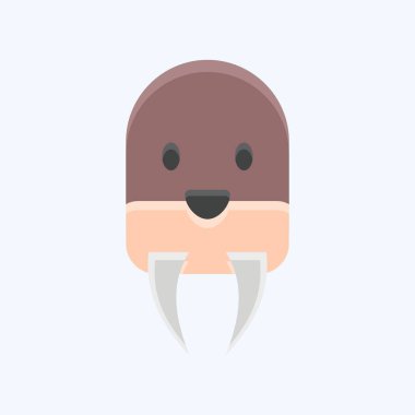 İkon Wairus. Hayvan kafası sembolüyle ilgili. Basit dizayn edilebilir. Basit resimleme