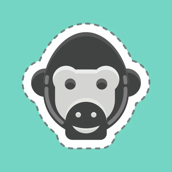 Icon Chimpanzee Legătură Simbolul Animal Head Design Simplu Editabil Ilustrație — Vector de stoc