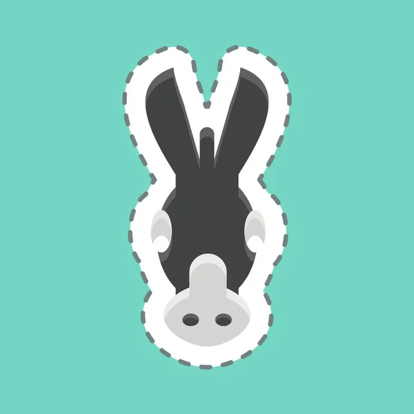 Icône Âne Lié Symbole Tête Animal Conception Simple Modifiable Illustration — Image vectorielle