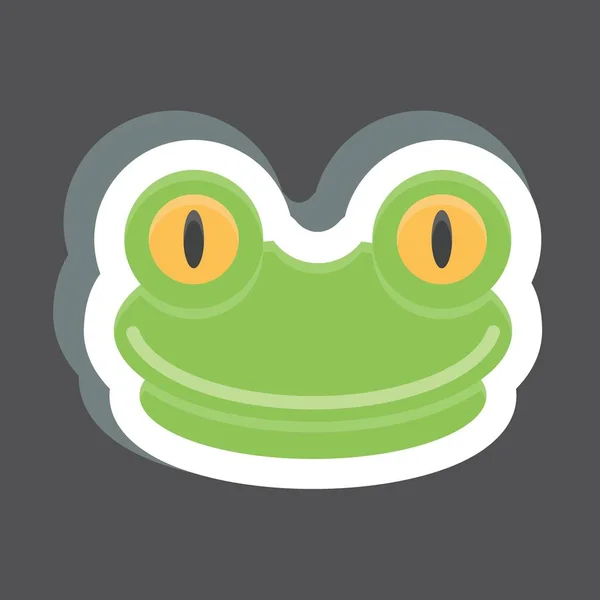 Icon青蛙 与动物头符号有关 简单的设计可以编辑 简单的例子 — 图库矢量图片