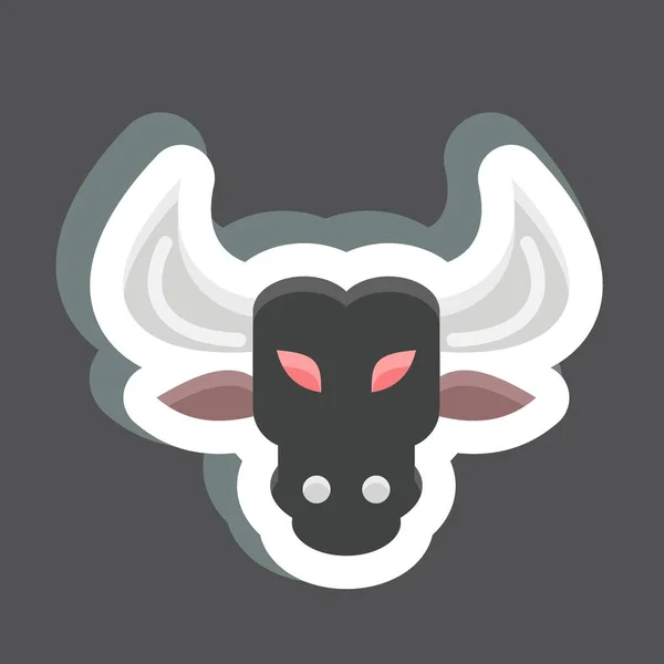Icône Bull Lié Symbole Tête Animal Conception Simple Modifiable Illustration — Image vectorielle