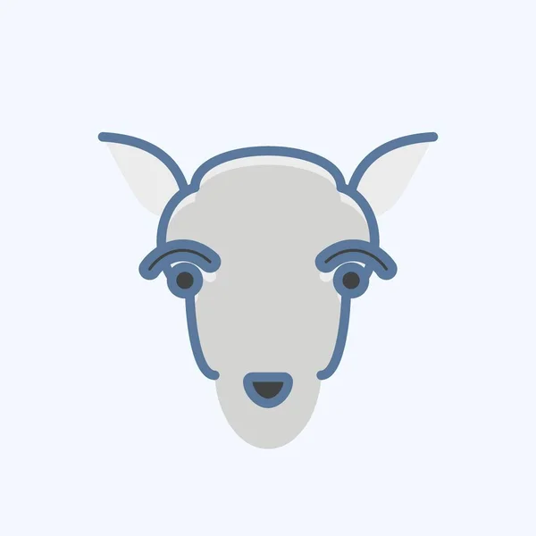 Icon Lamb Relacionado Com Símbolo Cabeça Animal Design Simples Editável — Vetor de Stock