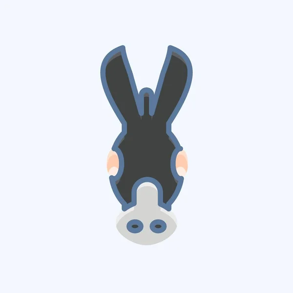 Icône Âne Lié Symbole Tête Animal Conception Simple Modifiable Illustration — Image vectorielle