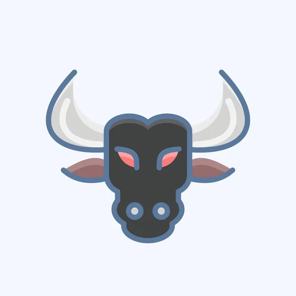 Icon Bull Related Animal Head Symbol Simple Design Editable Simple — Stock Vector