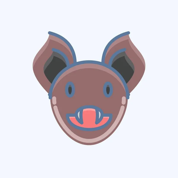Icono Murciélago Relacionado Con Símbolo Cabeza Animal Diseño Simple Editable — Vector de stock