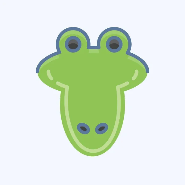 Icon Alligator 与动物头符号有关 简单的设计可以编辑 简单的例子 — 图库矢量图片
