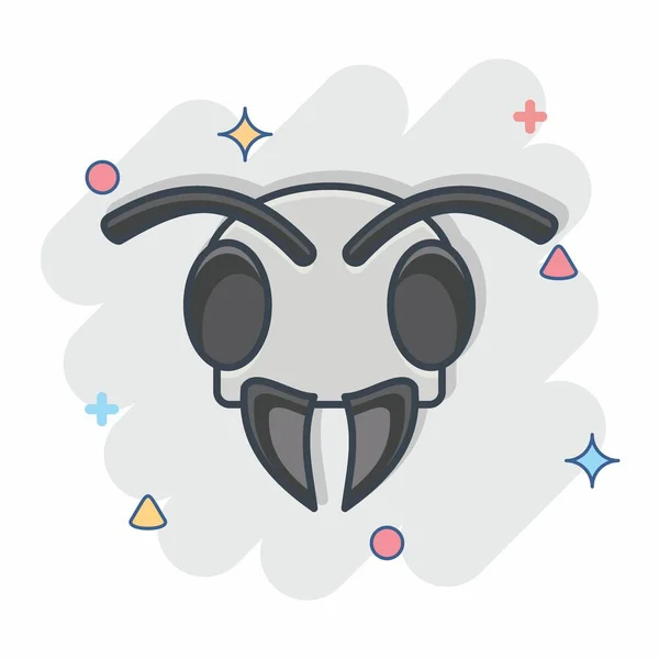 Ikon Méhecske Animal Head Szimbólummal Kapcsolatos Egyszerű Tervezés Szerkeszthető Egyszerű — Stock Vector