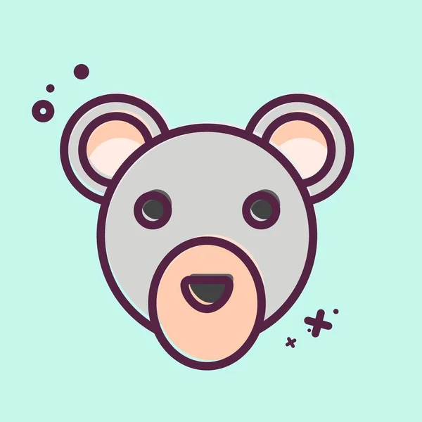 艾康雪熊 与动物头符号有关 简单的设计可以编辑 简单的例子 — 图库矢量图片