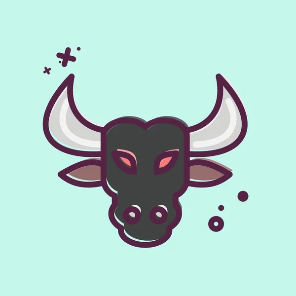 Icon Bull Související Symbolem Zvířecí Hlava Jednoduchý Design Upravitelný Jednoduchá — Stockový vektor
